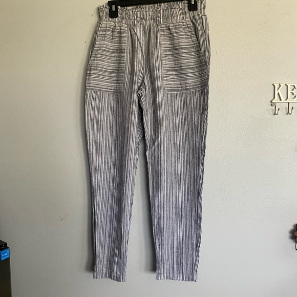 Vince Camuto Black and White Striped Chinos - Picture 1 of 9